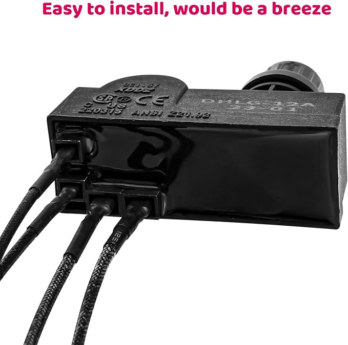 Uniflasy DHLG-12 Grill Igniter Replacement Kit for Charbroil | 2 Outlet Electronic Igniter, Switch Button with 6 Wires, For Charbroil Ignition Systems