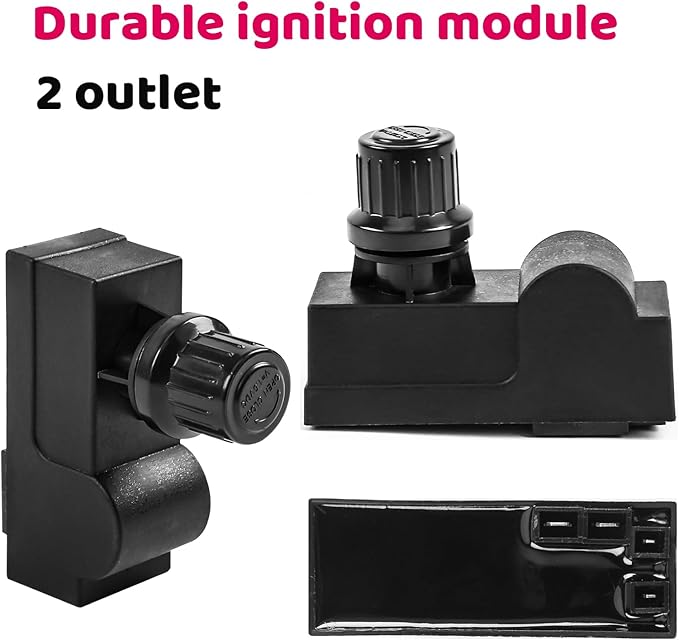 Uniflasy DHLG-12 Grill Igniter Replacement Kit for Charbroil | 2 Outlet Electronic Igniter, Switch Button with 6 Wires, For Charbroil Ignition Systems