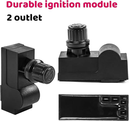Uniflasy DHLG-12 Grill Igniter Replacement Kit for Charbroil | 2 Outlet Electronic Igniter, Switch Button with 6 Wires, For Charbroil Ignition Systems