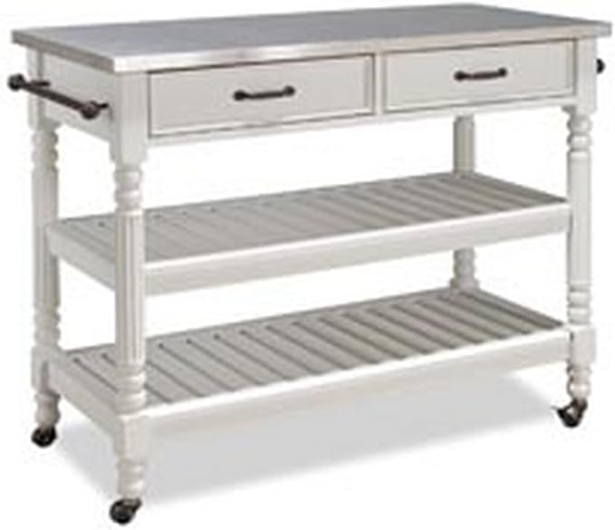 Homestyles General Line Off-White Mobile Kitchen Cart