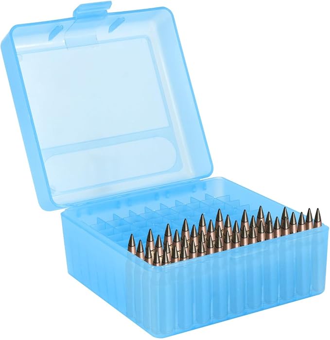 100 Round Rifle Ammo Can | Ammo Box | Flip-Top Ammo Bullets Case | Storage Box | Magazine Holder | Tool Box Storage for Travelling | Plastic Field Boxes | Locking Ammo Can