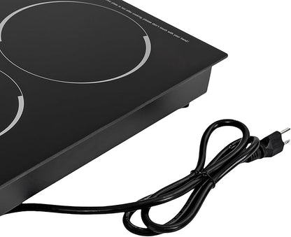2 Burner Electric Cooktop, 20 Inch Electric Stove Top with Knob Controls, 9 Levels of Heat, Timer Function for Kitchens Apartment, Hotel
