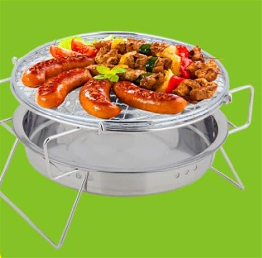 Portable Charcoal Grill for Camping BBQ Grills Outdoor Barbecue Grill Stainless Steel Round Folding BBQ Grill Oven Indoor Outdoor Barbecue Rack Japanese Camping Stove,A-1