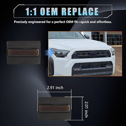 4 PCS Full LED Front Grille Lights for Toyo-ta 4runner 2025 SR5, Amber LED Grille Clearance Light, OEM Grill Led Grilles Light for 4Runner Accessories