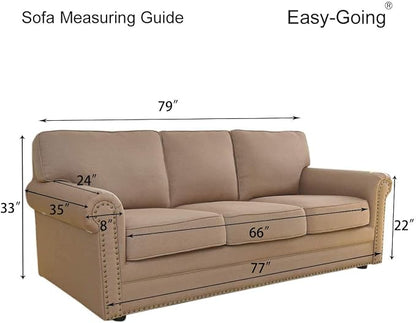 Easy-Going Reversible Couch Cover, 3 Cushion Sofa, Large, Black/Black | Machine Washable Slipcover For Dogs, Water Resistant Furniture Mat For Living Room, Non-Slip Sofa Cover, Pet Friendly