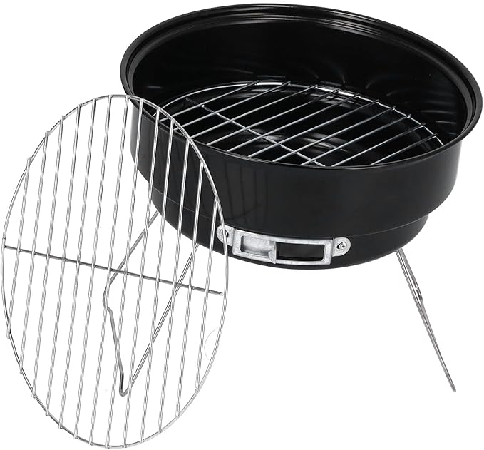 Charcoal Grill, Barbecue Grill Small Grill Outdoor Mini Round Barbecue Grill Set Portable Iron Charcoal Grill for Home Kitchen BBQ Picnic Camping
