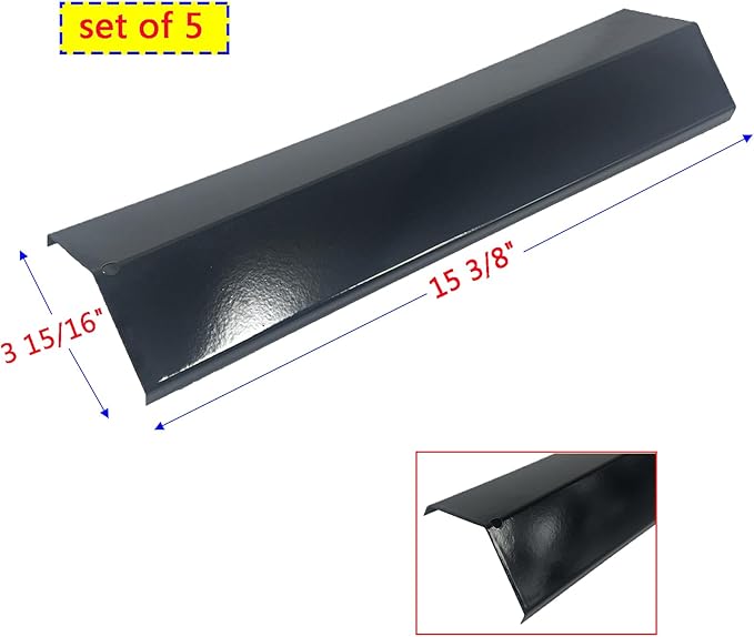 Parts DP134 (5-pack) Porcelain Steel Heat Shield/Heat Plates Replacement for Brinkmann, Aussie, Charmglow, Grill King, Uniflame, Master Forge, Grill King, Tera Gear Gas Grill Models (5)