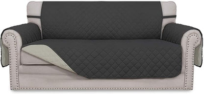 Easy-Going Reversible Couch Cover, 2 Cushion Sofa, Darkgray/Beige | Oversized Loveseat Slipcover For Dogs, Water Resistant Mat, Living Room, Non-Slip Sofa Cover, Pet Friendly