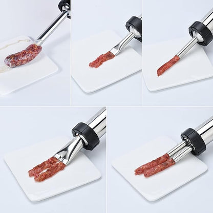 Professional Beef Jerky Gun Kits, Stainless Steel Jerky Maker, Jerky Cannon, Meat Gun with 5 Stainless Nozzles and 5 Brushes
