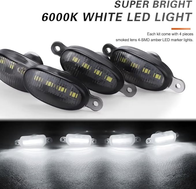 4 Pieces LED Front Grille Lights for Ford F-Series F-150 2009-2014, Radiator Grill Marker Lamp Waterproof Lighting Upgrade ABS Polycarbonate,Red