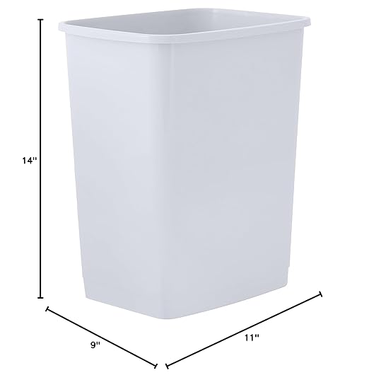 Superio 4.5 Gallon Plastic Trash Can, Waste Bin for Home, Kitchen, Office, Bedroom, Bathroom- 18 Qt (White Smoke)