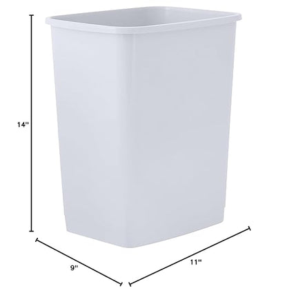 Superio 4.5 Gallon Plastic Trash Can, Waste Bin for Home, Kitchen, Office, Bedroom, Bathroom- 18 Qt (White Smoke)
