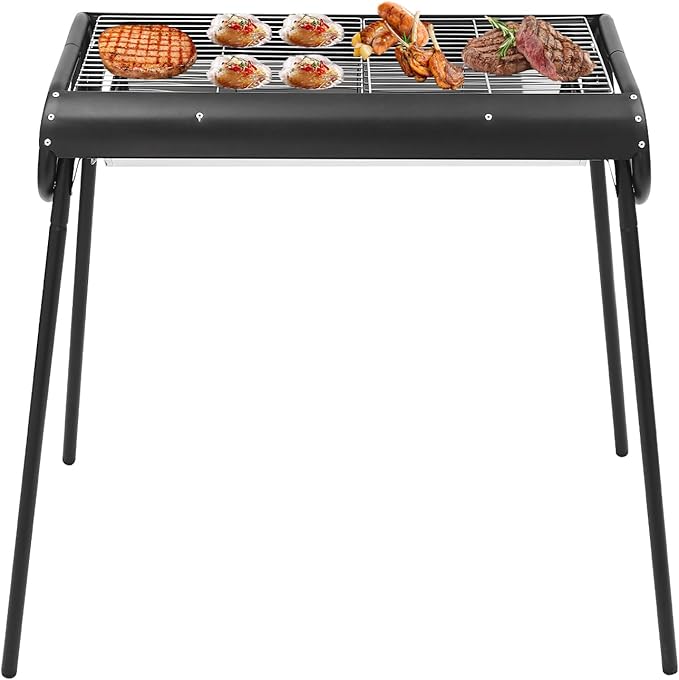 Portable Charcoal Grill with Storage Bag，Outdoor BBQ Grill Pull-out Type Charcoal Slot Large Stainless Steel Folding Barbecue Griddle in Garden Backyard Party Picnic Travel Outdoor Cooking