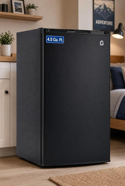 PioneerWorks 4.5 Cu. Ft. Compact Refrigerator | Single Door Mini Fridge with Energy-Efficient & Quiet Operation | for Dorm, Office, Bedroom, Kitchen, Bar Use with Adjustable Shelves