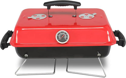 Portable Charcoal Grill, Compact Outdoor Tabletop BBQ Smoker, Perfect for Camping, Beach, Picnics, Small Gatherings
