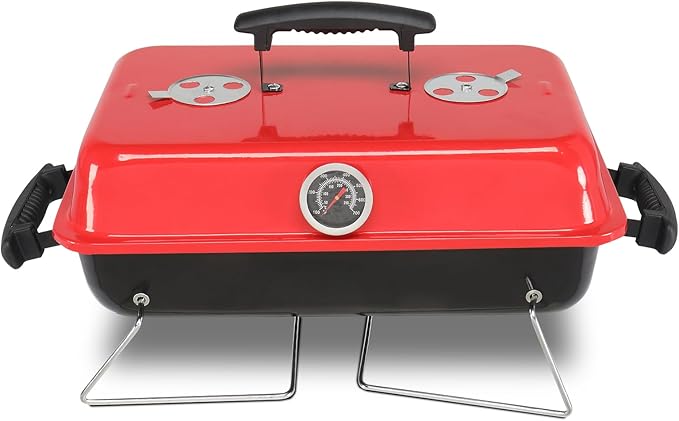 Charcoal Grill, 53x27x27.5cm BBQ Charcoal, Tabletop Outdoor Barbecue Smoker for Camping, Picnic, Party, Outdoor Activities,Barbecue Portable Charcoal Barbecue Camping Grill 53 x 27 x 27.5CM