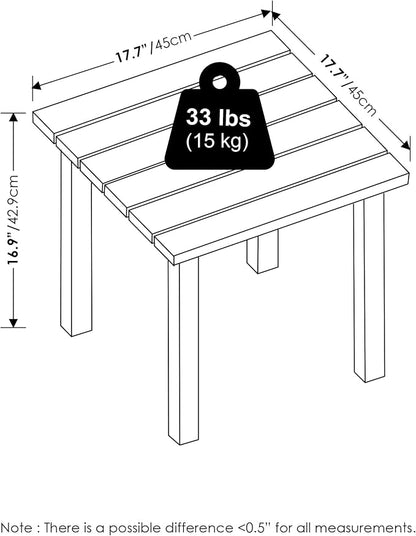 Furinno TIOMAN Patio Table, Outdoor Side Table, Patio End Table, Coffee Table in Teak Oil, for Patio, Garden, Porch, Natural