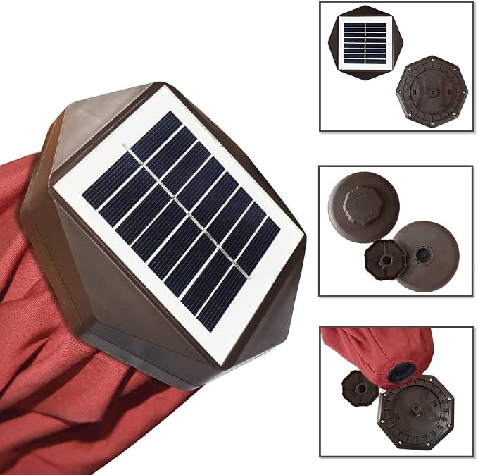 EliteShade USA 10-Year-Non-Fading 10ft Market Patio Umbrella, Commercial Grade Table Sun Umbrella with 80 Solar LED Lights, Crank Open, Windproof & UPF 50+ UV Protection for Garden, Deck, Pool, Backyard, No Tilt, Burgundy