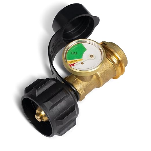 GASPRO Propane Tank Gauge, Propane Level Indicator for 5-40LB Tanks, Perfect for RV Camper, Propane Heater, Fire Pit, Gas Grill and More, QCC1/Type 1 Connection