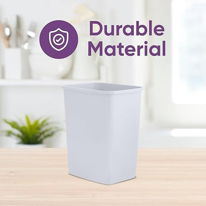 Superio Small 1.25 Gallon Plastic Trash Can, Waste Bin for Under Desk, Office, Bedroom, Bathroom- 5 Qt, (White Smoke)