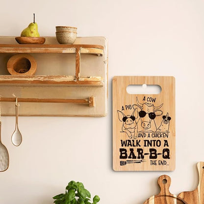 Funny Charcuterie Board BBQ Barbecue Cutting Board Decor Gifts for Fathers Day Birthday Gifts for Men Meat Lover Gift for Dad Kitchen Accessories Bamboo Decorative Cutting Boards for Kitchen