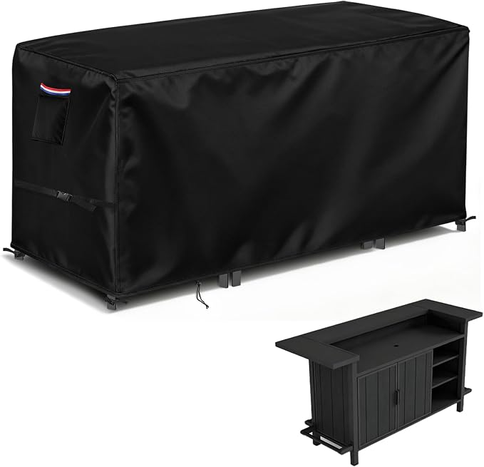 TheElves Patio Table Cover 76"Lx29"Wx36"H for Domi Outdoor Bar Table | Waterproof Dustproof Weather Protection Outdoor Table Cover for Prep Table, Side Table, Grill Cart, Bar Cabinet, Dining Table