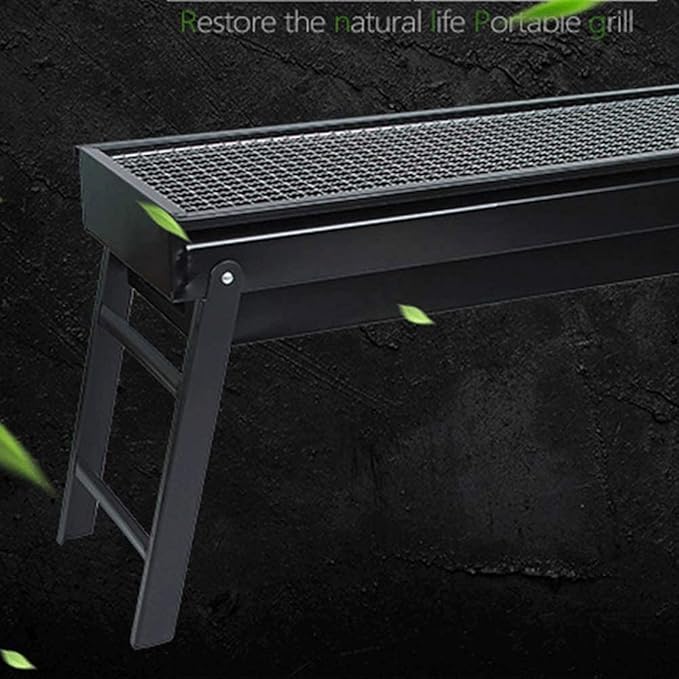 Portable Charcoal Grill Stainless Steel BBQ Grill Folding Lightweight Camping Outdoor Barbecue Grill for Picnics Garden Cooking,A-1