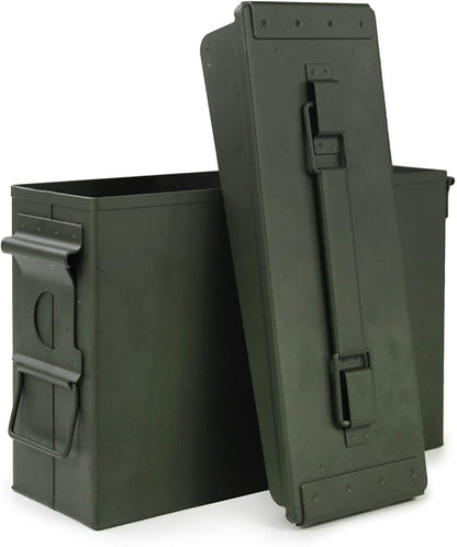 GUGULUZA Metal Ammo Can 30 50 Cal, Waterproof Airtight Ammo Containers Case | Heavy-Duty Ammunition Storage Case Military Container, Lockable Box w/Flip Top for Long-Term Storage Bullet, 30Cal and 50 Cal