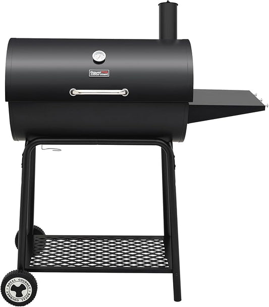 Royal Gourmet CC1830 30 Barrel Charcoal Grill with Side Table, 627 Square Inches, Outdoor Backyard, Patio and Parties, Black | Masterbuilt MB20091621 Lump Charcoal 16 Pound, Black