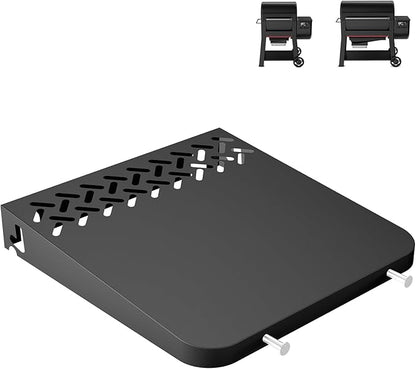 KEESHA BBQ Side Table for Weber Searwood 600/600XL Pellet Grills, Heavy-Duty Stainless Steel Folding Prep Station, BBQ Accessory with Hooks, Replace for Weber 3400140
