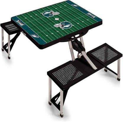 Picnic TIME NFL Football Field Folding Picnic Table, Camping Table, Outdoor Table with Umbrella Hole