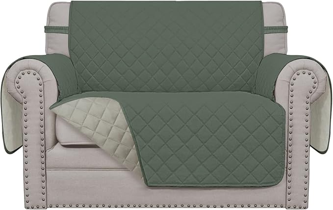 Easy-Going Reversible Couch Cover, Oversized Chair, Greyish Green/Beige | Machine Washable Slipcover For Dogs, Water Resistant Furniture Mat For Living Room, Non-Slip Sofa Cover, Pet Friendly
