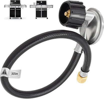 7627 Hose and Regulator Kit for Weber Genesis 300 Series(w/Front Control Knobs) & Summit 400/600 Gas Grills,Includes Silver/Gold Platinum Genesis Grill Parts for Weber Propane Hose 25332,84987,30 Inch