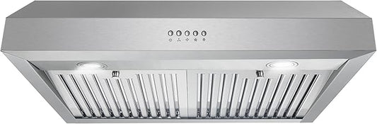 COSMO UC30 29.5 in. Ducted Under Cabinet Range Hood, Kitchen Over Stove Vent, 3-Speed Fan, Permanent Filters, LED Lights in Stainless Steel, 30 inch