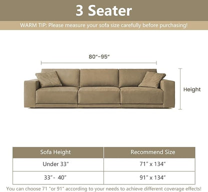 MYSKY HOME Boho Couch Cover Navy Sofa Covers with Tassel Farmhouse Sofa Slipcover Simple Couch Protector for Dogs Chenille Sectional Couch Covers L Shaped Couch Cushion Covers, 71"x 134"