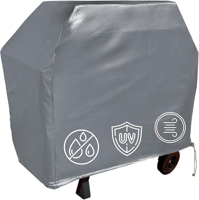 Formosa Covers | All Weather BBQ Outdoor Grill Cover - Soft Cotton Lining Protects Stainless Steel 8 Burner Freestanding Grill - 84" L x 26" D x 48" H Black Vinyl, Weber, Brinkmann, CharBroil