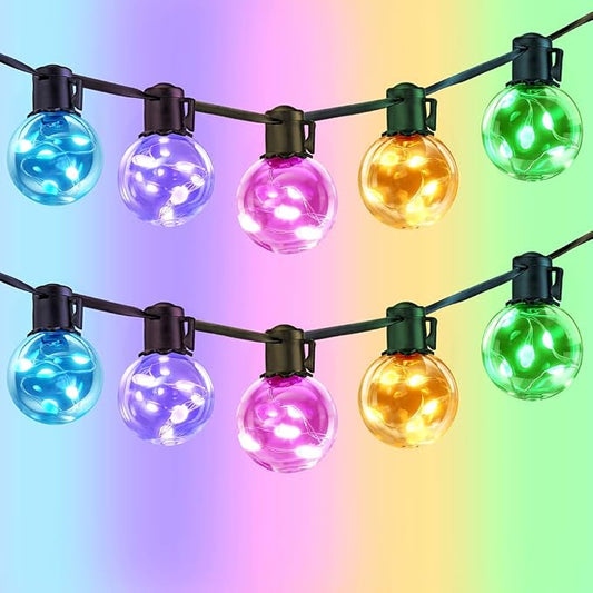 Outdoor String Lights USB Plug-in,20ft 15 Color Changing LED Bulbs | 220+ Scene Modes,Dimmable,Timer,Remote & App Control,IP65 Waterproof Globe Bulb Shatterproof for Patio Backyard Balcony Decor