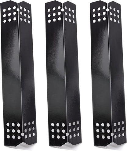 Criditpid Grill Heat Plate Shield, Burner Cover, Flame Tamer for Grillmaster 720-0697 720-0737, 14 9/16" Porcelain Steel Gas Grill Replacement Parts for Nexgrill 720-0830H 720-0783E 720-0896B, 3-Pack