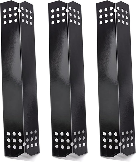 Criditpid Grill Heat Plate Shield, Burner Cover, Flame Tamer for Grillmaster 720-0697 720-0737, 14 9/16" Porcelain Steel Gas Grill Replacement Parts for Nexgrill 720-0830H 720-0783E 720-0896B, 3-Pack
