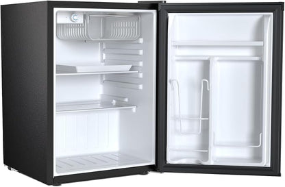 Antarctic Star 2.56 Cu.Ft. Mini Fridge with Freezer, Small Refrigerators with Adjustable Thermostat, Low Noise, Energy Saving, Compact Refrigerators for College Dorm, Office, Bedroom, Stainless Steel
