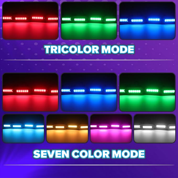 4PCS Front Grill Lights Compatible with Toyota 4Runner TRD PRO 2025 2026 | 8 Lighting Modes, with 4-in-1 Wire Harness Fuse Adaptor, LED Grille Light Bar for Toyota 4Runner 2025 2026