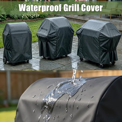 Grill Cover, 48-inch Heavy Duty Oxford Outside Waterproof Grill Covers, Dust-Proof Windproof UV Resistant BBQ Gas Cover Fit Most Brands Char Broil, Weber, Brinkmann, Holland