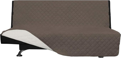 Easy-Going Reversible Couch Cover, Large Futon Sofa, Taupe/Ivory | Machine Washable Slipcover For Dogs, Water Resistant Furniture Mat For Living Room, Non-Slip Sofa Cover, Pet Friendly