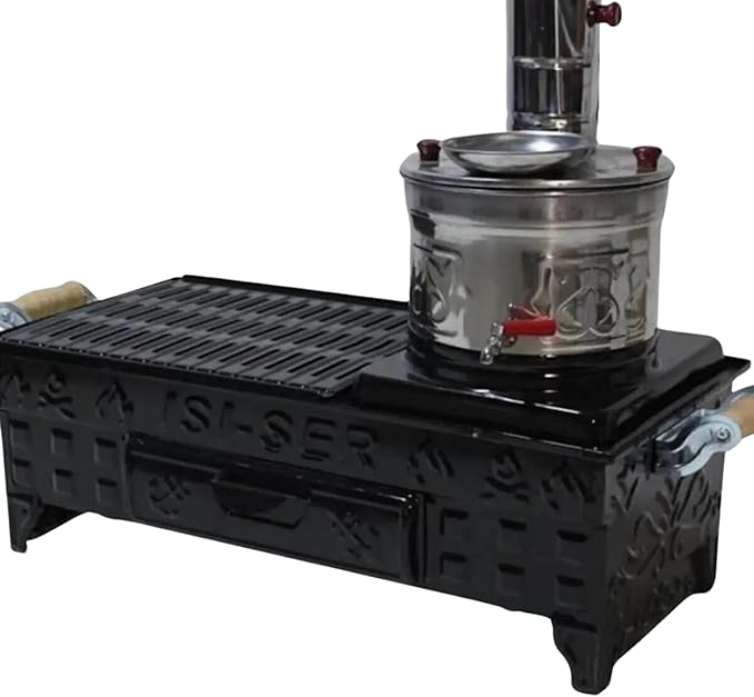 Durable Charcoal Barbecue Grill with Samovar