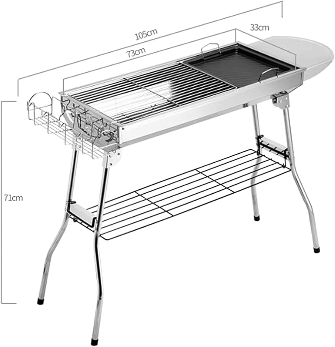 Charcoal Grill Folding Stainless Steel Barbecue Grill Charcoal Outdoor 5 People Or More Barbecue Rack Tools BBQ Grill