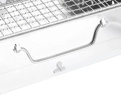 BBQ Grill Outdoor Stainless Steel BBQ - Easy to Use Charcoal Grill No Rust for Barbecue Kebab for Japanese Barbecue 35x27x20cm