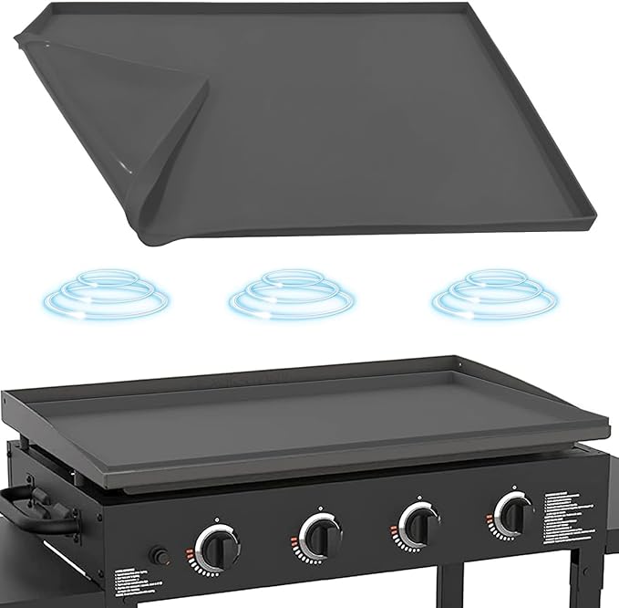 Silicone Griddle Mat for Blackstone 17 Inch Griddle, Heavy Duty Food Grade Silicone Griddle Cover, Griddle Accessories for Blackstone Grill, All Season Protective Cover (Gray, 17 Inch)