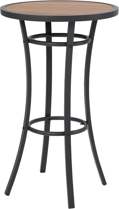 Bar Height Patio Table, 40-Inch Tall Patio Table Outdoor Bar Table Bistro Table with Wooden-Like Table Top & Metal Frame, Spring, 2026