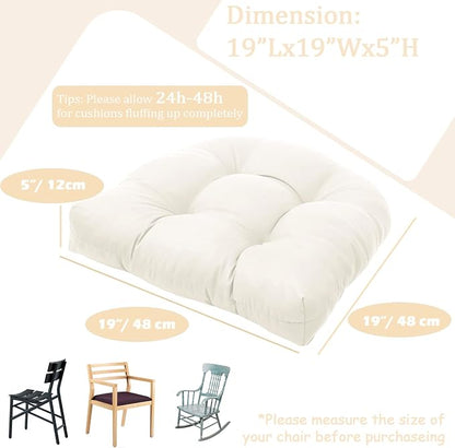MTMR Outdoor Chair Cushions Set of 2, Patio Furniture Seat Pads, Waterproof | 2Pcs , waterproof cover, PP cotton, u-shaped, no-fading, thick patio seat pads for outdoor wicker furniture in yard, 19x19x4