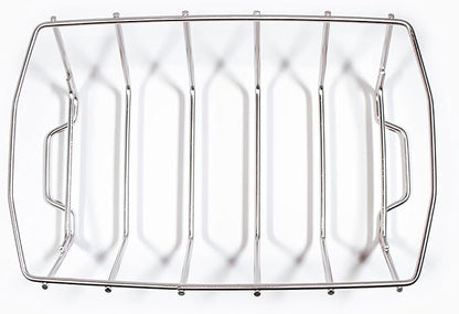 SnS Grills Rib 'N Roast Reversible Rack – 304 Stainless Steel, 2-in-1 Design Holds 5 Racks of Ribs or Large Roasts & Whole Chickens – Durable, Even Cooking, Enhanced Airflow, Maximizes BBQ Space